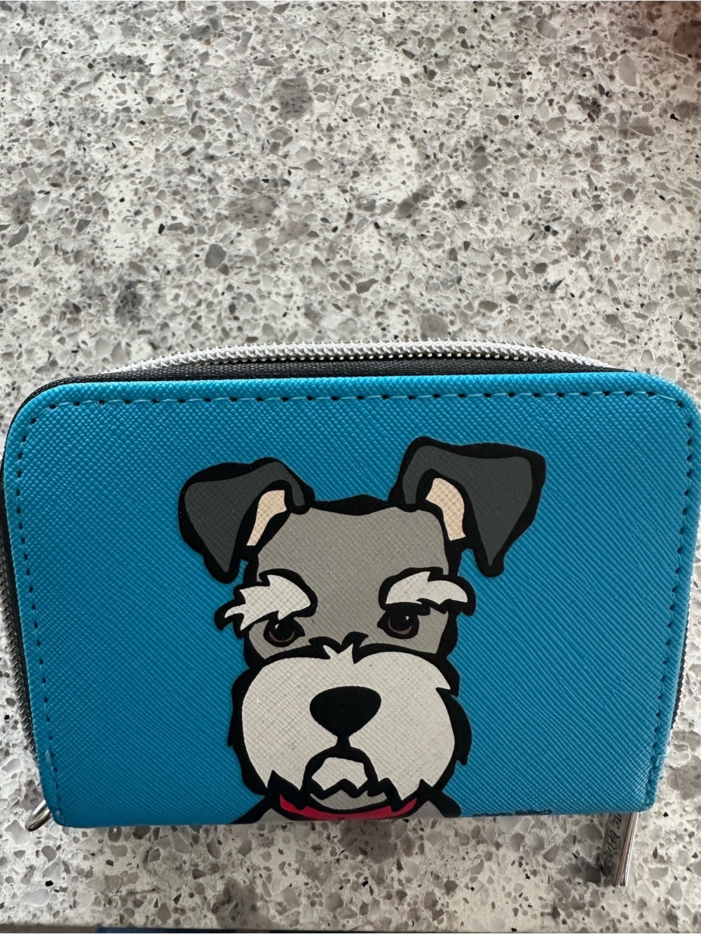 Blue Dog Zip Wallet - Compact Women's Coin & Card Holder